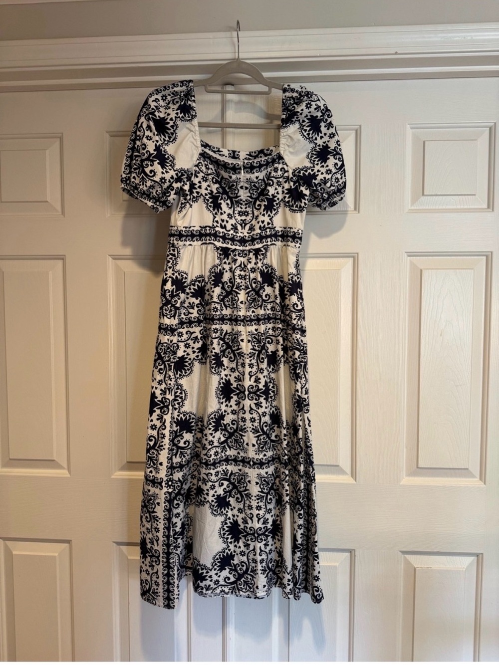 Boden Navy and White Printed Maxi Dress M - Picture 4 of 5